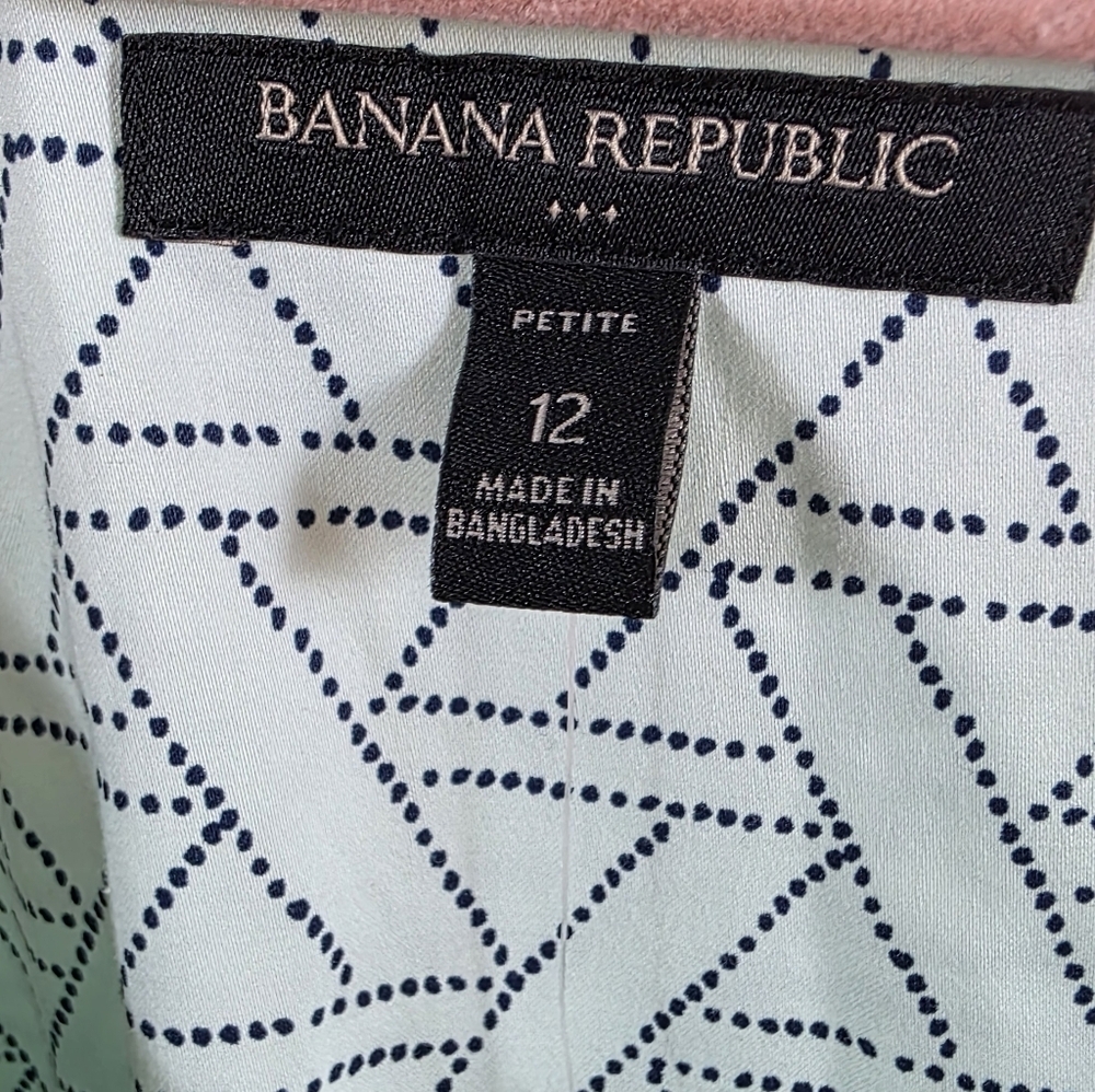 Banana Republic Y2K Geometric Midi Dress Sz 12 Petite New - Picture 5 of 9